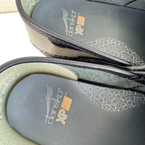 Dansko XP 2.0 Patent Leather Black Colorful Confetti Sparkle Slip On Clogs 37 7 - Picture 4 of 7